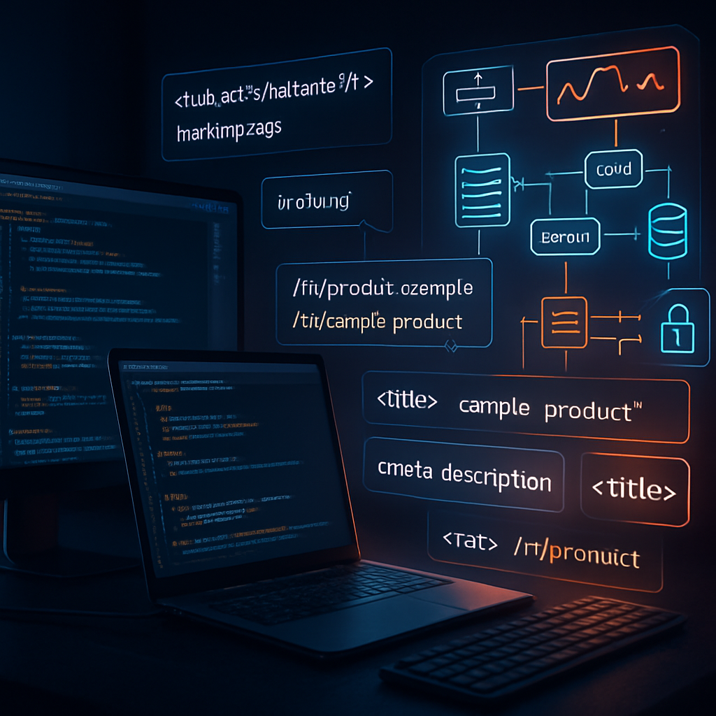 Écrans affichant du code et des diagrammes liés à la localisation SEO.