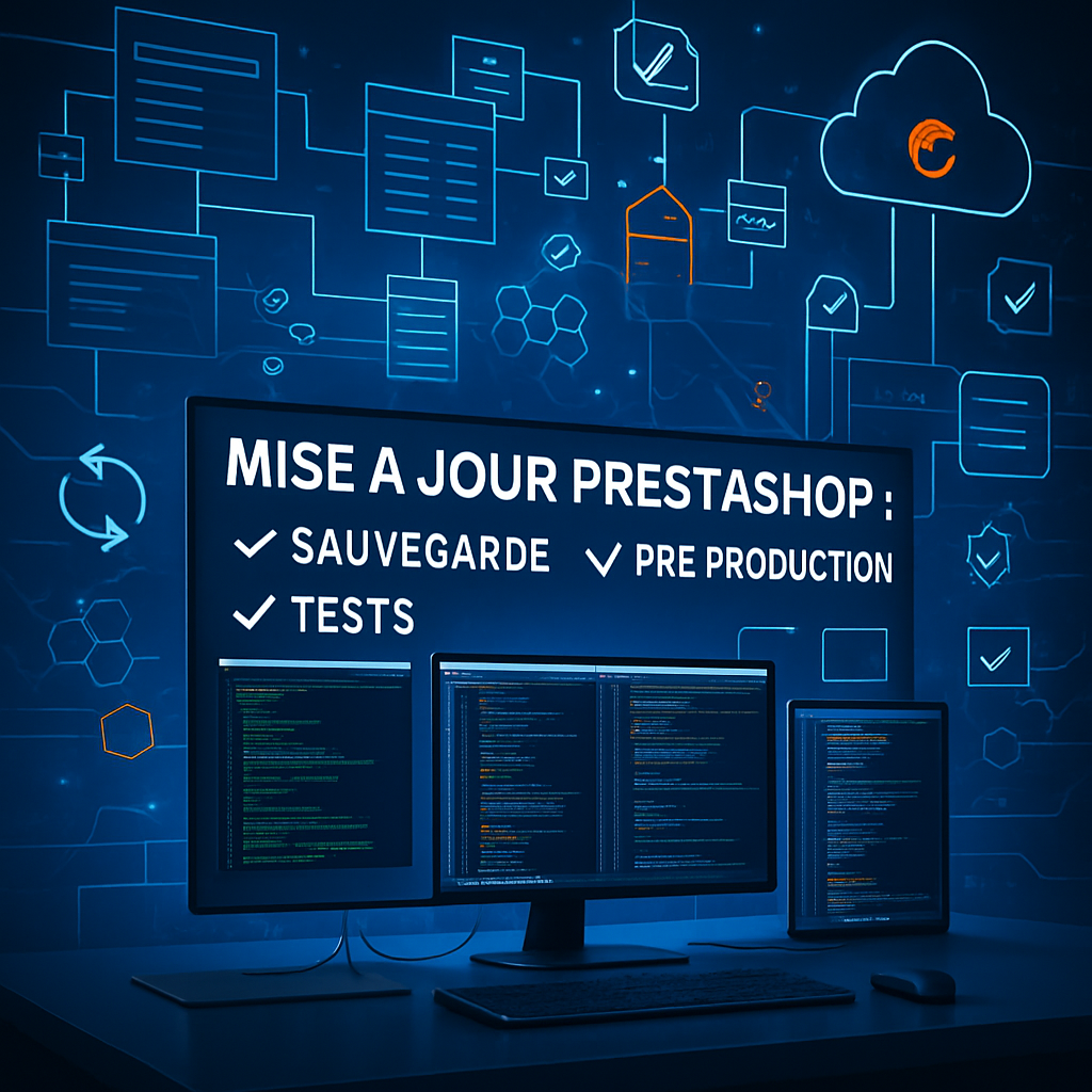 Mise à jour PrestaShop : checklist sauvegarde, pré-production et tests