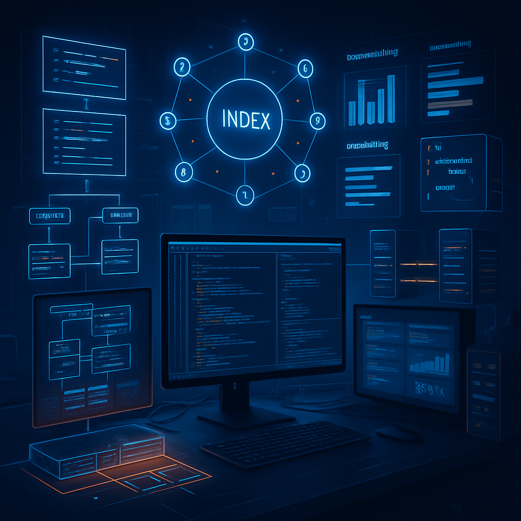 Écrans avec codes et diagrammes de recherche web.