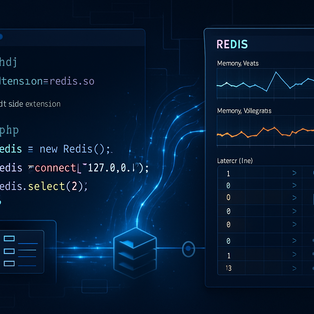 Code PHP et graphiques de performance pour Redis.