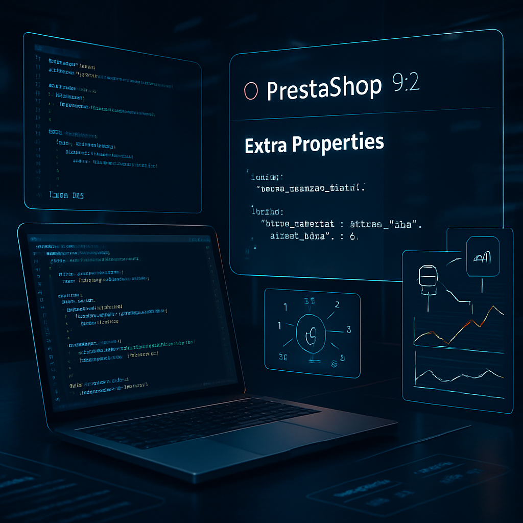 PrestaShop 9.2 : Extra Properties, champs personnalisés natifs via Admin API