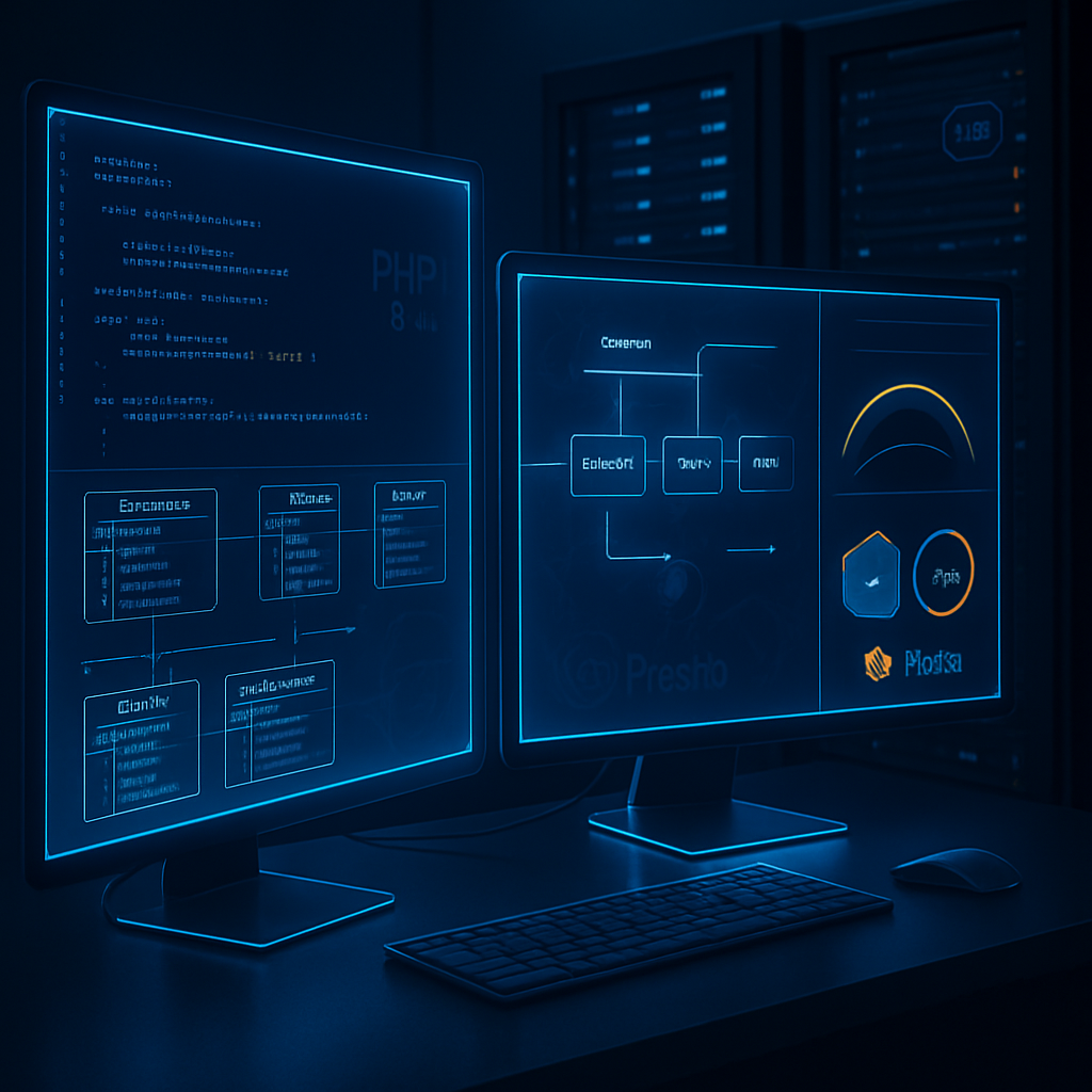 Hébergement PrestaShop Suisse : performance TTFB, cache Redis, PHP 8.x